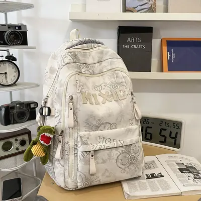 Large-Capacity Printed School Backpack for Middle and High School - 8
