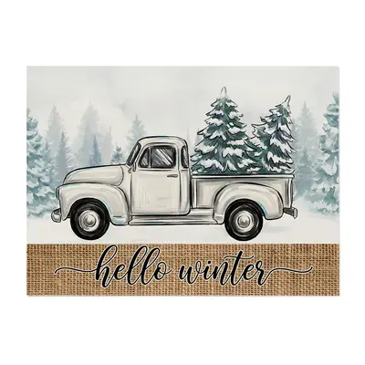 Christmas Elk Print Placemat, Waterproof and Oil-Proof