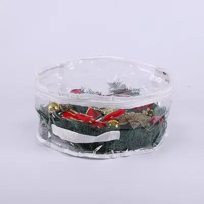 Transparente PVC-Aufbewahrungstasche für Weihnachtskränze mit Reißverschluss