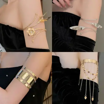 Avrupa ve Amerikan minimalist tarzı çift katmanlı içi boş kol halkası sınır ötesi abartılı bildirimi bilezik moda üst düzey mizaç takı aksesuarı