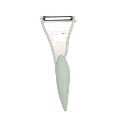 Multifunctional vegetable and fruit peeler, horizontal and vertical use