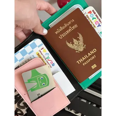 Passport Holder, Color-Block, Portable, Travel Organizer