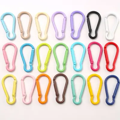 Heart-Shaped Metal Carabiner Hook, Colorful Spring Bag Charm - 8