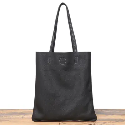 Genuine Cowhide Leather Women's Tote Bag, Large Capacity - 9