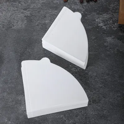 Cone Coffee Filter Paper for American Coffee Machines, V60 Filter, White Wood Pulp