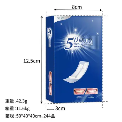 5D7D14 Teeth Whitening Strips with Dry Strip Technology for Bright White Teeth - 5