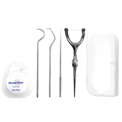 Zahnseide und Zahnstocher Edelstahl-Set - 13