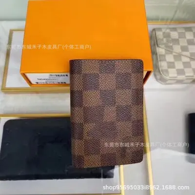 欧洲经典外贸钱包时尚爆款老花格子短款高品质护照本卡夹零钱卡包 - 10