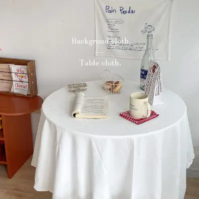 Photography backdrop fabric, high-quality soiled white imitation cotton and linen fabric, popular decorative accessories, food styling tablecloth