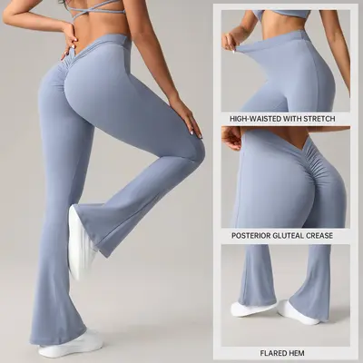 Damen-Yoga-Schlaghose, hohe Taille, Po-Lifting, DCK014 - 4