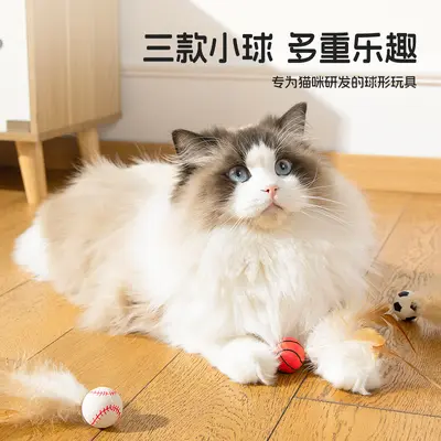 New Cat Self-Play Boredom Relief Cat Teaser Toy Creative Cat Toy Kitten Interactive Feather Ball Toy Supplies