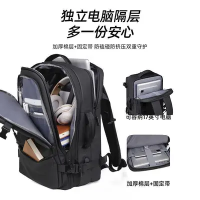 Men's Business Travel Laptop Backpack, Expandable, Large Capacity - 3