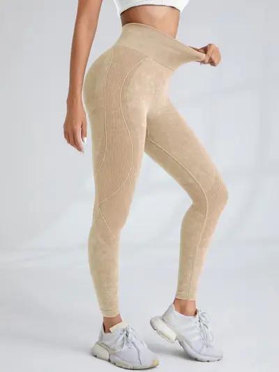 Dikişsiz yoga pantolonu kadın, kum yıkama, hızlı kuruyan, tırnak kaldırıcı - 10