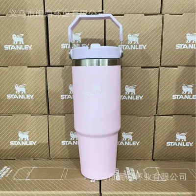 Stanley-Stil 30oz 16oz Isolierbecher aus 304 Edelstahl, mit Strohhalm und Griff - 12