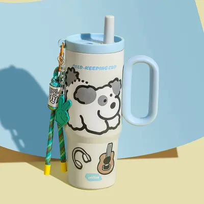 Ice Ba Becher große Kapazität 316 Edelstahl Keramik-Innenbeschichtung Thermoskanne, spezielle Auto-Wasserflasche, leichte Luxus- und hochwertiges Gefühl. - 13