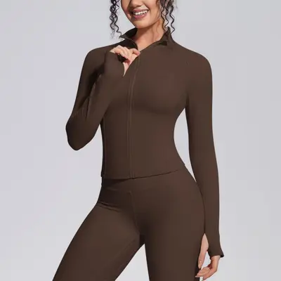 Women's Quick-Dry Thin Zip Yoga Jacket, Breathable - 4