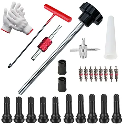 Tire Valve Core Removal and Installation Tool Kit, Tire Repair Valve Wrench