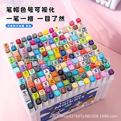Çift uçlu marker kalem seti, 12 renk, su ile yıkanabilir, anime çizim - 5