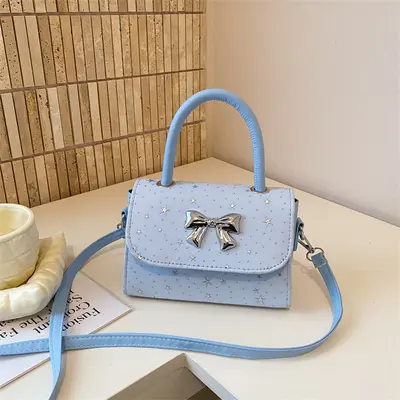 Women's Small Square Crossbody Bag, Minimalist Textured Single-Shoulder Bag - 9