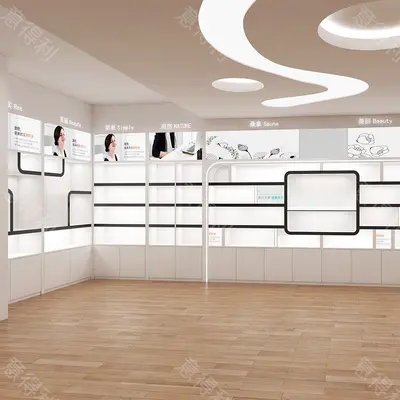 Einbrenn-lackierte Kosmetik-Ausstellungsvitrine in Sonderform - 7