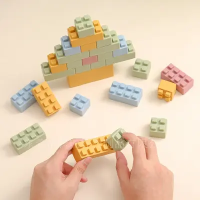 Baby silicone large blocks, chewable stacking toy
