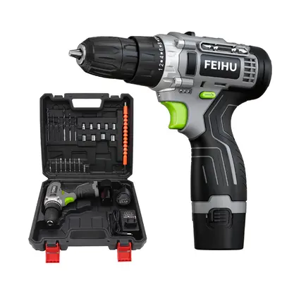 Feihu 12V21V yüksek güçlü elektrikli alet elektrikli matkap ev tipi çok fonksiyonlu lityum bataryalı küçük elektrikli matkap seti - 8