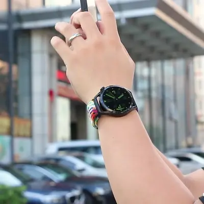Apple Watch Naylon Örgü Kordon, Manyetik Toka, Huawei GT5 Uyumlu