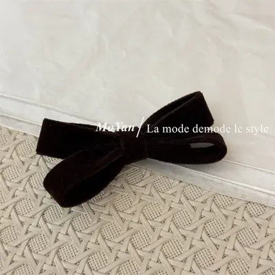 Vintage Velvet Bow Hair Clip, Bangs Clip, Duckbill Clip - 9