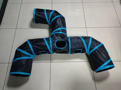 Foldable Cat Toy Tunnel, Long Three-Way Rainbow Design for Cats and Dogs - 8