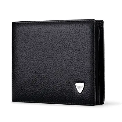 Men's Genuine Leather Short Wallet with Driver's License Holder and Multiple Card Slots - 7