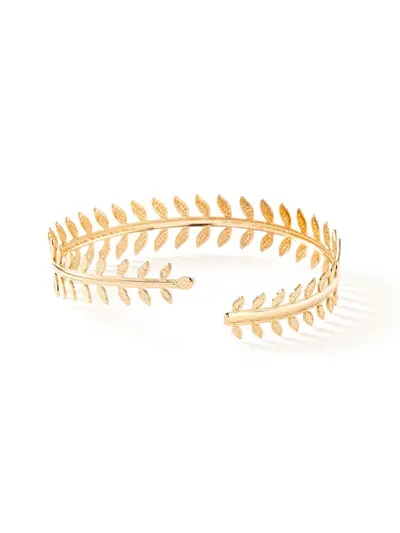 Geometric metal bracelet set, 6-piece leaf design - 13