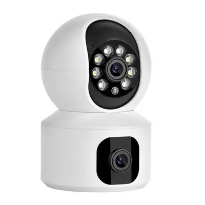 WiFi surveillance camera, 3MP dual lens, 5G wireless, rotatable mount