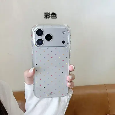 iPhone 17 Pro Max uyumlu çift katmanlı telefon kılıfı, küçük puantiyeli - 13