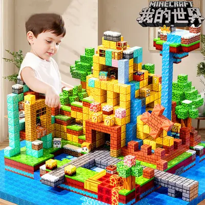 Minecraft Magnetic Building Blocks Set, Educational Toy for Kids
