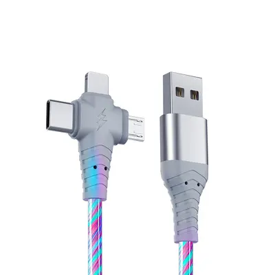 Liuguang 3-in-1 Schnellladekabel für Apple/Huawei/Xiaomi/Android