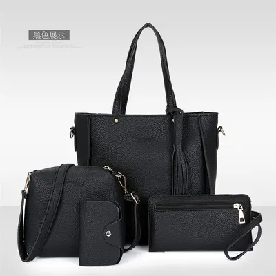 Quasten-Taschenset mit 4 Teilen, Mutter-Kind-Tasche, großes Volumen
