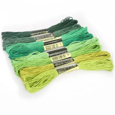 100 renk çapraz işi iplik seti, polyester 6 katlı nakış ipliği - 11