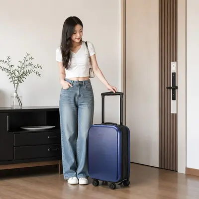 Foldable Suitcase 24 inch Universal Wheels Combination Lock, 20 inch Boarding Case - 3