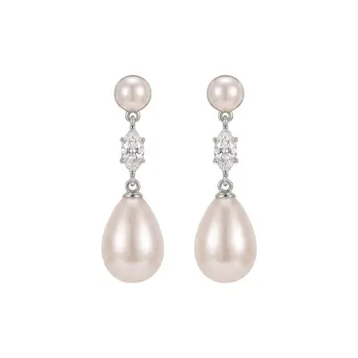 Korean Style Gentle Water Drop Pearl Earrings High-End Marquise Diamond Long Dangle Earrings Simple Temperament Fashion Accessories Wholesale - 7