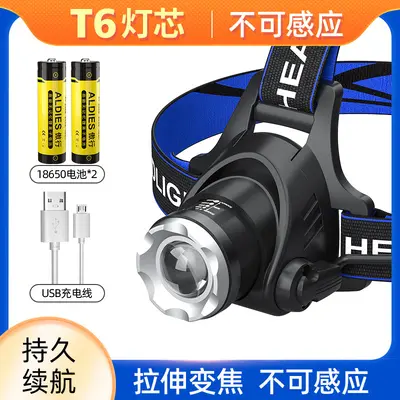 T6 Telescopic Zoom USB Rechargeable LED Headlamp, Long Runtime, for Fishing and Camping - 10