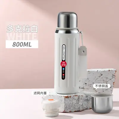 316 paslanmaz çelik termos, 1 litre kapasiteli, askılı outdoor şişe - 10