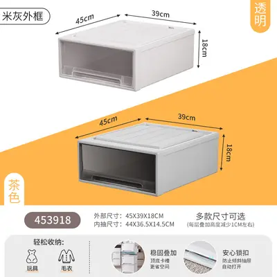 Storage box with drawers, multi-layer, transparent plastic - 11
