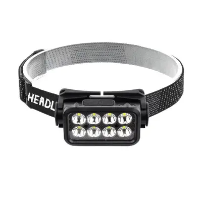 8 LED Kafa Lambası, Çok Fonksiyonlu, Taşınabilir, Güçlü Işık