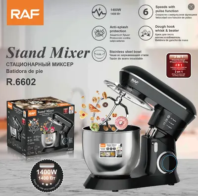 RAF Küchenmaschine, Edelstahl, starker Teigkneter