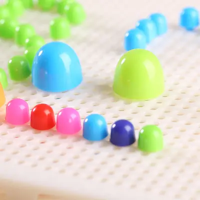 Mushroom nail combination puzzle board children educational puzzle toys 3-7 years baby intelligence boys and girls building blocks - 4