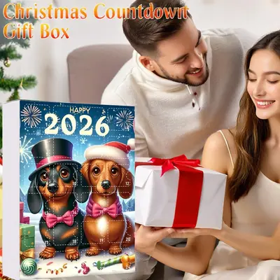 2026 Christmas Advent Calendar Blind Box with Acrylic Dachshund Pendant - 3