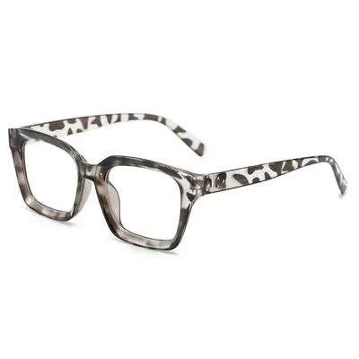 Square Anti-Blue Light Plain Lens Metal Nose Pad Eyeglass Frame - 8