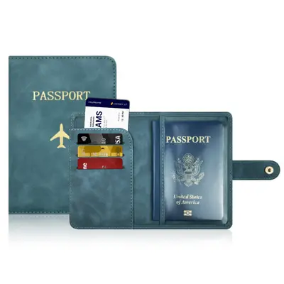 Pasaport koruyucu PU deri cüzdan, çok kartlı, belge saklama