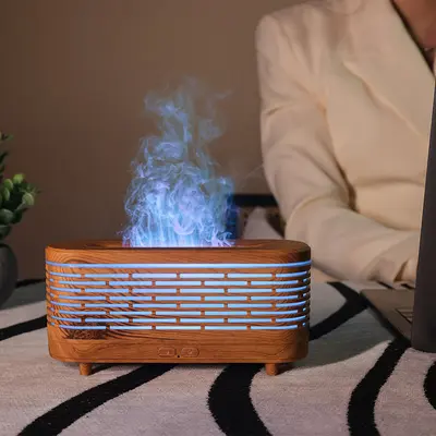 120 ML Mini Flame Effect Aroma Diffuser Humidifier with Seven-Color Light - 3