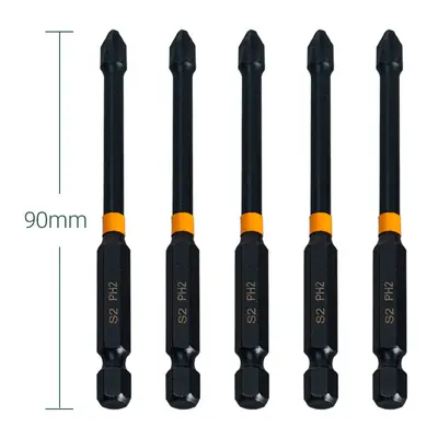 Yunbei Cross Screwdriver Bit, Black Impact Ball Head, Phosphated, 1/4 Hex Shank - 12